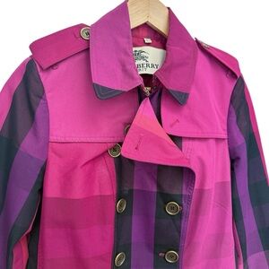 Burberry Vibrant Pink and Purple Trench Coat